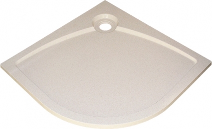 Поддон для душа GuteWetter Deluxe 80x80x2 R бежевый четверть круга, низкий