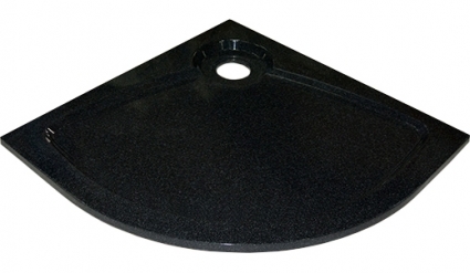 Поддон для душа GuteWetter Deluxe 100x100x4 R черный четверть круга, низкий