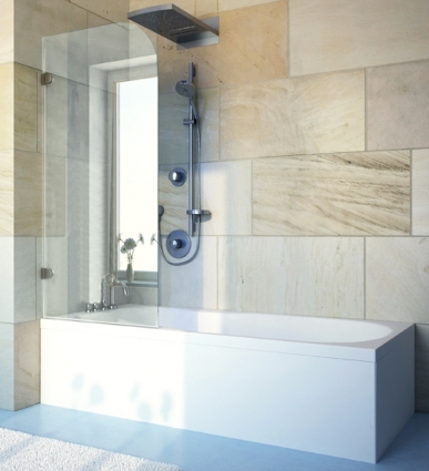 Шторка на ванну GuteWetter Lux Pearl GV-001A левая 60 см стекло бесцветное, фурнитура хром в современном стиле