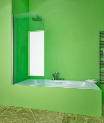 Шторка на ванну GuteWetter Lux Pearl GV-601A левая 50 см стекло бесцветное, профиль хром в современном стиле