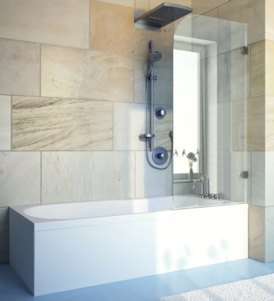 Шторка на ванну GuteWetter Lux Pearl GV-001A правая 70 см стекло бесцветное, фурнитура хром в современном стиле
