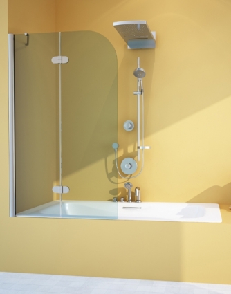Шторка на ванну GuteWetter Lux Pearl GV-102A левая 80 см стекло бесцветное, профиль хром, распашная