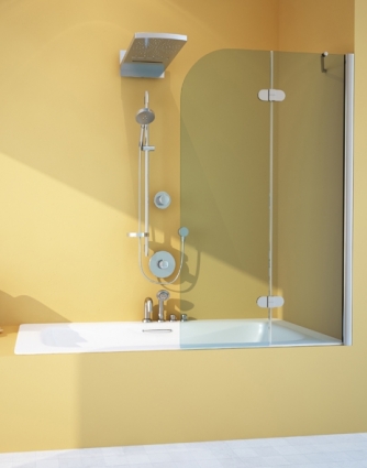 Шторка на ванну GuteWetter Lux Pearl GV-102A правая 90 см стекло бесцветное, профиль хром, распашная