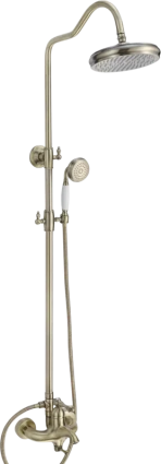 Душевая стойка Rose R0136Q бронза штанга 148 см, шланг металлический 150 см