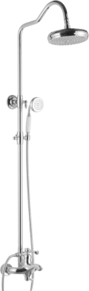 Душевая стойка Rose R0136 хром штанга 148 см, шланг металлический 150 см
