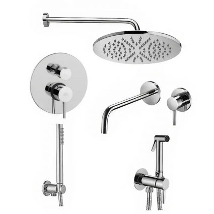 Комплект для ванной Paffoni Light KITZLIG018CR006 С ВНУТРЕННЕЙ ЧАСТЬЮ, хром, шланг пластиковый 150 см