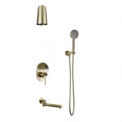 Душевой комплект Bronze de Luxe Scandi 14582-501BR бронза штанга 130 см, шланг металлический 150 см
