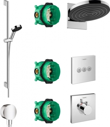 Душевой комплект Hansgrohe Pulsify Pulsify 24150000 + 24170000 + 26453000 + 15760000 + 15764000 хром, штанга 15.5 см
