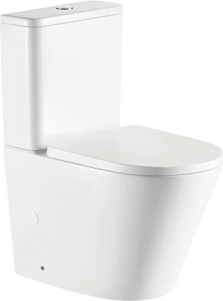 Унитаз-компакт WesnaArt Ray 104-RAY11 с микролифтом, безободковый, белый, 38.5x62 см