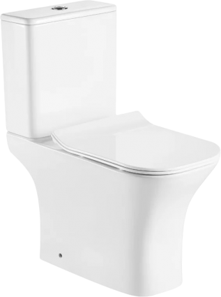 Унитаз-компакт WesnaArt Kubus 103-KUB13 с микролифтом, безободковый, белый, 34x65 см