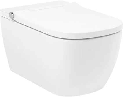 Умный унитаз подвесной Lavinia Boho Smart V-Clean 3359101R безободковый, с микролифтом, белый, 37x59.5 см