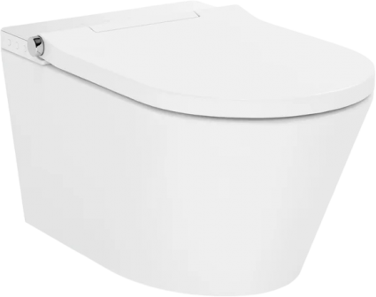 Умный унитаз подвесной Lavinia Boho Smart V-Clean 3359102R безободковый, с микролифтом, белый, 37x59.5 см