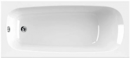 Акриловая ванна Cezares Eco ECO-155-70-41-W37 155x70 см, пристенная, белая, прямоугольная, объем 184 л.