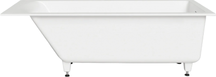 Ванна из искусственного камня Salini Cascata Kit S-Sense 170x70 см, встраиваемая, матовая белая, на ножках, с донным клапаном, прямоугольная, объем 255 л.