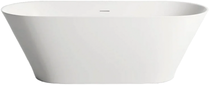 Ванна из искусственного камня Salini Mona S-Stone 170x70 см, отдельностоящая, матовая белая, овальная, с донным клапаном, объем 280 л.