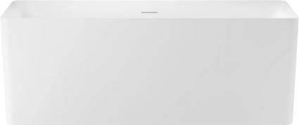 Акриловая ванна Wellsee Pure BY Wellsee 165x75 см, отдельностоящая, белая матовая, на ножках, со сливом-переливом, с донным клапаном, фурнитура золото, прямоугольная, объем 300 л.