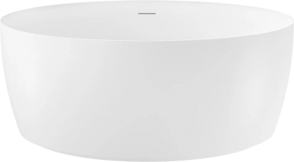 Акриловая ванна Wellsee Pour Plus 150x150 см, отдельностоящая, белая, круглая, на ножках, для двоих, со сливом-переливом, с донным клапаном, фурнитура черная, объем 491 л.