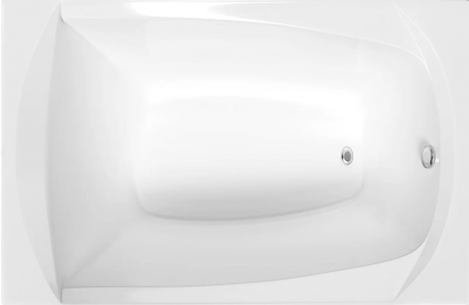 Акриловая ванна 1MarKa Elegance Премиум 130x70 см, пристенная, белая, с каркасом, с экраном, со сливом-переливом, прямоугольная, объем 116 л.