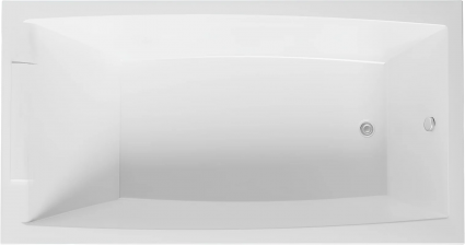 Акриловая ванна 1MarKa Aelita Премиум 180x80 см, пристенная, белая, с каркасом, с экраном, со сливом-переливом, прямоугольная, объем 287 л.