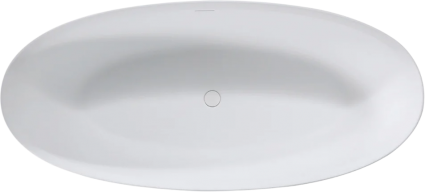 Ванна из искусственного камня Vincea VBT-4S01MW 170x75 см, отдельностоящая, матовая белая, овальная, со сливом-переливом, с донным клапаном, объем 380 л.