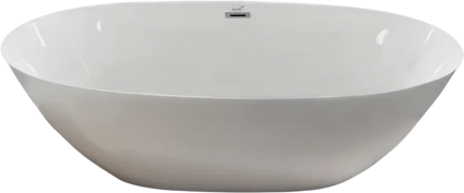 Акриловая ванна Cerutti Spa GRETA170 170x80 см, отдельностоящая, белая, овальная, с каркасом, со сливом-переливом, с донным клапаном, объем 280 л., с антискользящим покрытием