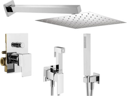 Комплект для ванной Plumberia Selection Tag KITZTG15CR С ВНУТРЕННЕЙ ЧАСТЬЮ, хром, шланг пластиковый 150 см