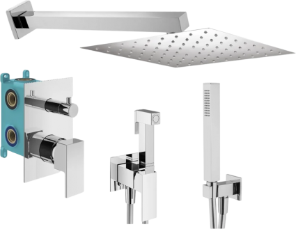 Комплект для ванной Plumberia Selection Tag KITZTG18CR С ВНУТРЕННЕЙ ЧАСТЬЮ, хром, шланг пластиковый 150 см