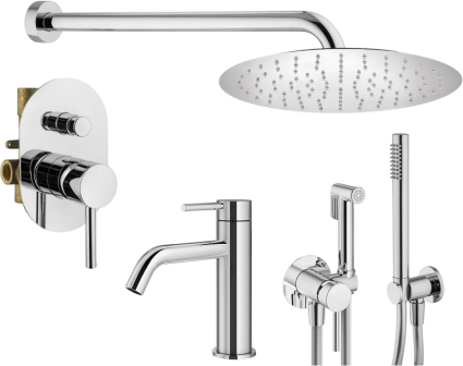 Комплект для ванной Plumberia Selection Ixo KITZXO15CR53 С ВНУТРЕННЕЙ ЧАСТЬЮ, хром, шланг пластиковый 150 см