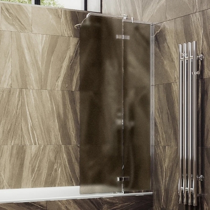 Шторка на ванну Maybahglass MGV-917-4 99 см, профиль хром, стекло бронза матовое, правая