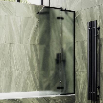 Шторка на ванну Maybahglass MGV-661-6 69 см, профиль черный, стекло сатин, правая