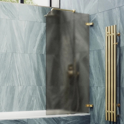 Шторка на ванну Maybahglass MGV-652-3 70 см, профиль золото, стекло бронза матовое, правая