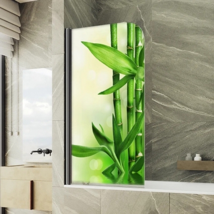 Шторка на ванну Maybahglass MGV-928-ФП018-6 60 см, профиль черный, правая
