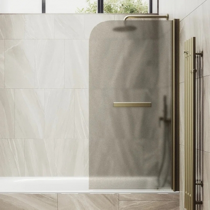 Шторка на ванну Maybahglass MGV-778-2 60x140, профиль бронза, стекло матовая бронза в современном стиле