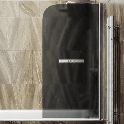 Шторка на ванну Maybahglass MGV-780-5 60x140, профиль матовый хром, стекло матовый графит в современном стиле