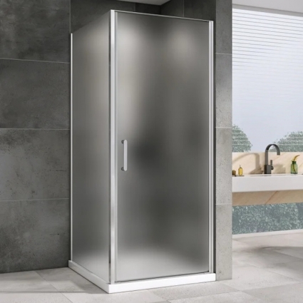 Душевой уголок Abber Sonnenstrand AG04080M-S80M 80x80, профиль хром, стекло матовое, квадратный, двери распашные