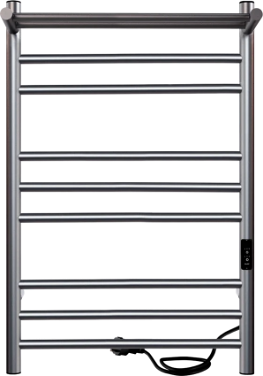 Полотенцесушитель электрический Indigo Line Trinity LСLTE80-50PGFMRt с полкой, graphite metallic, лесенка