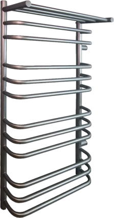 Полотенцесушитель водяной Indigo Brace LBCW100-50PGFM-б/п-60 с полкой, graphite metallic, лесенка
