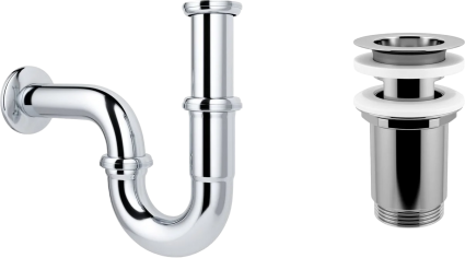 Сифон для раковины Wellsee Drainage System 182102004 с выпуском с переливом, хром