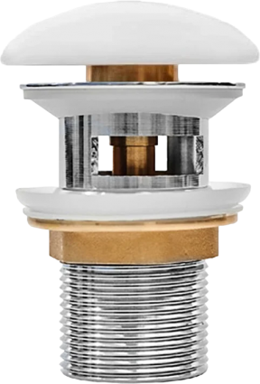 Донный клапан для раковины Milleau PD1 PD1MW/WO с переливом, click-clack, матовый белый