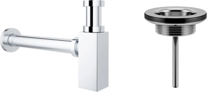 Сифон для раковины Wellsee Drainage System 182109005 с универсальным выпуском, хром