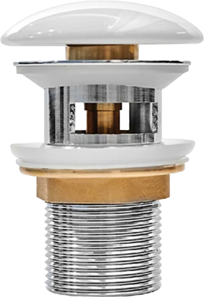 Донный клапан для раковины Milleau PD1 PD1GW/WO с переливом, click-clack, глянцевый белый