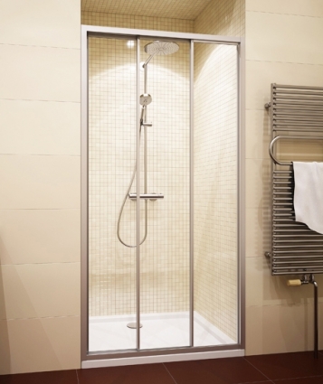 Душевая дверь в нишу GuteWetter Practic Door GK-403A правая 131-135 см стекло бесцветное, профиль матовый хром, раздвижная