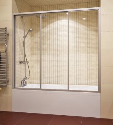 Шторка на ванну GuteWetter Practic Part GV-403A правая 176-180 см стекло бесцветное, профиль матовый хром, раздвижная