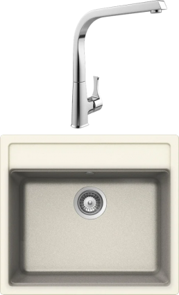 Комплект Мойка Schock Vero 60 (N-100) Cristadur магнолия + Смеситель MEGA Mega матовая, прямоугольная
