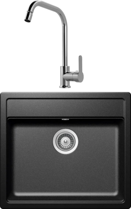 Комплект Мойка Schock Vero 60 (N-100) Cristadur магма + Смеситель MEGA City MG- ZRV104 хром матовая, прямоугольная