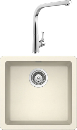 Комплект Мойка Schock Soho 700845U 50 (N-100S) Cristadur магнолия + Смеситель MEGA Mega матовая, прямоугольная