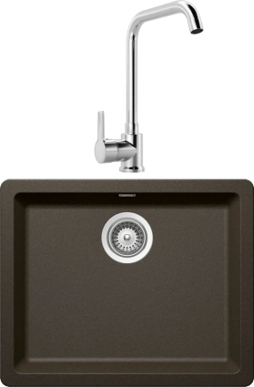 Комплект Мойка Schock Soho 700500U 60 (N-100) Cristadur бронза + Смеситель MEGA Ege MG-PL10 хром матовая, прямоугольная