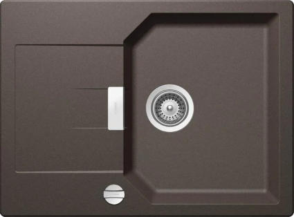Мойка кухонная Schock Manhattan 45D Cristalite с клапаном-автоматом, инка, матовая, прямоугольная