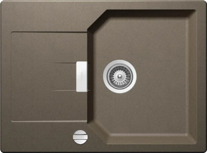 Мойка кухонная Schock Manhattan 45D Cristalite с клапаном-автоматом, альпака, матовая, прямоугольная