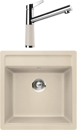 Комплект Мойка Schock Nemo 50 (N-100S) Cristalite эверест + Смеситель Cristalite SC-510 эверест матовая, прямоугольная
